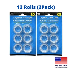 12 Rollen kristallklar 3/4 Zoll x 450 Zoll Klebeband Nachfüllspender Scotch Style Schreibtischplatte - Bild 1 von 4