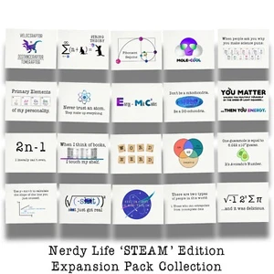 Nerdy Life STEAM Expansion Pack 20-Card Postcard Collection of Science Puns - Picture 1 of 7