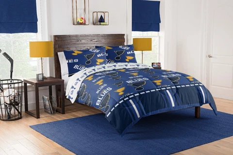 St. Louis Blues Queen Bed in a Bag (Rotary) OFFICIAL NHL Cover