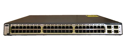 Cisco WS-C3750-48TS-S 48-Port 10/100 Quad 1Gbe SFP Managed Stackable Switch - Image 1 of 4