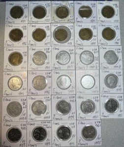 France 1921 - 1998 Two 2 Francs 29 Coin Lot Collection VF to BU Condition Coins - Picture 1 of 20