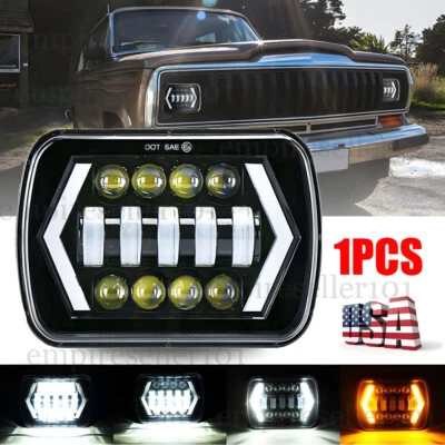 210W 5x7'' 7x6'' LED Headlight Hi-Lo Beam DRL For Jeep Cherokee XJ Wrangler YJ - Image 1 of 4