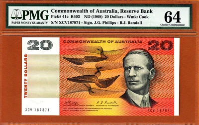 Australia $20 Phillips/Randall 1968 Pick-41c Ch UNC PMG 64 - Image 1 of 2