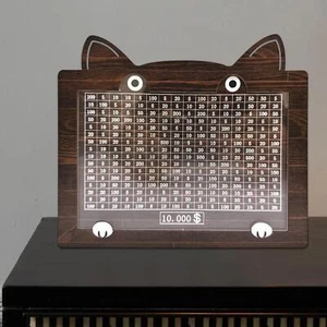 Wooden Savings Box Saving Challenge Box Retro Design - Picture 1 of 7