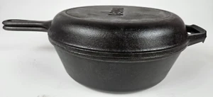 Sartén combinada de hierro fundido Lodge 8CF con tapa de sartén ranurada de 10" para freidora de pollo - Imagen 1 de 14