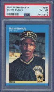 1987 Fleer Glossy #604 Barry Bonds PSA 8 RC Pirates - Bild 1 von 2