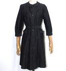 French 20/30s handmade black light moleskin work chore atelier coat dress size S