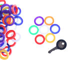 10Pcs Candy Color Hollow Silicone Key Cap Covers Topper Keyring Circle