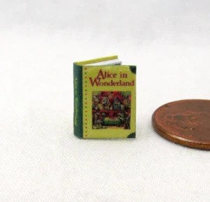 1:24 Scale Book ALICE IN WONDERLAND Illustrated Miniature Book Dollhouse - Picture 1 of 8
