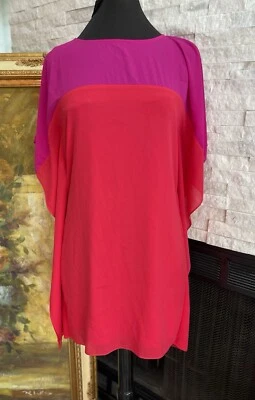 badgley mischka Colorblock Shift платье туника верхний бабочка рукава размер маленький - Изображение 1 из 4