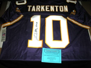 FRAN TARKENTON MINNESOTA VIKINGS W/COA SIGNED OFFICIAL LICENSED PROLINE JERSEY - Picture 1 of 2