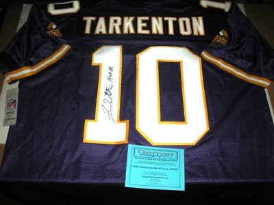 FRAN TARKENTON MINNESOTA VIKINGS W/COA SIGNED OFFICIAL LICENSED PROLINE JERSEY - Image 1 of 2