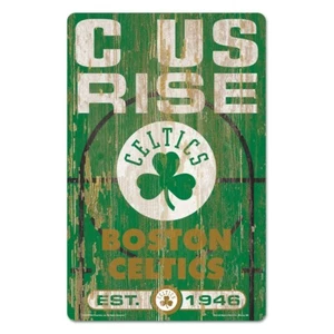 BOSTON CELTICS CUS RISE EST. 1946 WOOD SIGN 11"X17'' NEW WINCRAFT - Picture 1 of 1