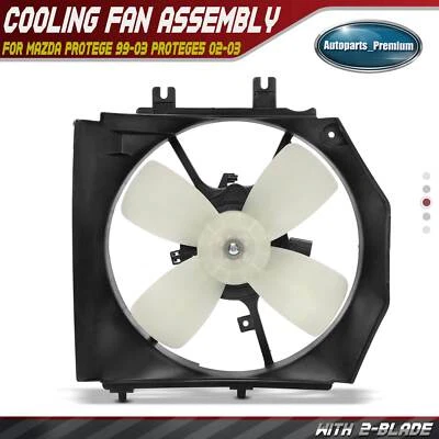 Radiator Cooling Fan Assy w/Shroud for Mazda Protege 1999-2003 Protege5 02-03 - Image 1 of 4