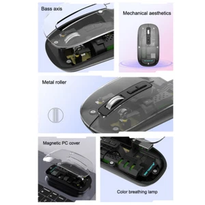 1 PCs transparente drahtlose Maus--Bluetooth--kompatible wiederaufladbare Maus - Bild 1 von 9