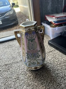Antique Japanese Porcelain Moriage Vase with Gold Accents - Picture 1 of 3