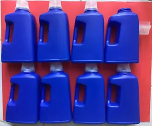 Bulk 8 x 1.5L Blue HDPE Plastic Bottles & Caps Jerry Can Container FREE POSTAGE - Picture 1 of 10