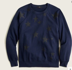 J.Crew Magic Rinse™ Starry Sweatshirt, LARGE, Navy, Neu mit Etikett - Bild 1 von 6