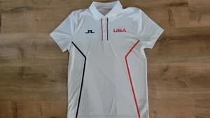 New NWOT Mens J LINDEBERG USA Ltd Ed Golf Polo RYDER CUP USA FLAG Badge - M - Picture 1 of 4
