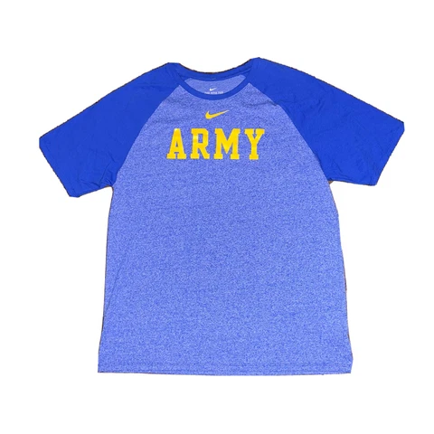 Nike US Army Baseball T Shirt Men’s XL Henley Short Sleeve Athletic Cut Blue EUC Cover