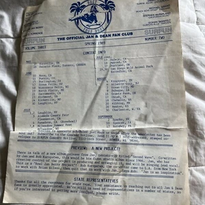 The official Jan & Dean fan club newsletter volume three number Two 1989 - Picture 1 of 3