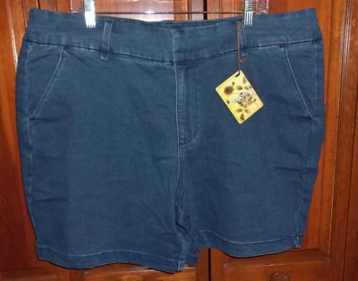 Pantalones cortos de mezclilla suaves elásticos azules Hybrid & Company para mujer - talla 20 - nuevos con etiquetas Foto 1 de 4