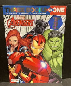 Marvel Avengers Drei Bücher in einem Malbuch Aktivitätsbuch NEU - Bild 1 von 2