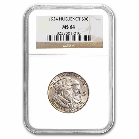 1924 Huguenot Commem Half Dollar MS-64 NGC - SKU #95320 Cover