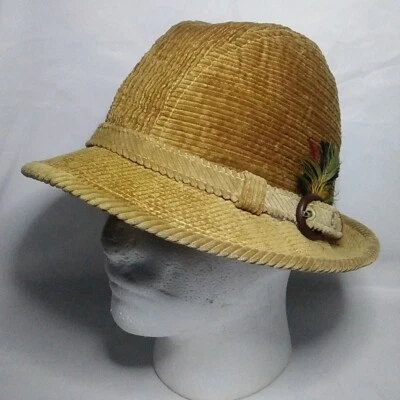 Country Gentleman Fedora Camel Corduroy Hat Vintage Size M OFFERS EXCEPTED  - Image 1 of 4