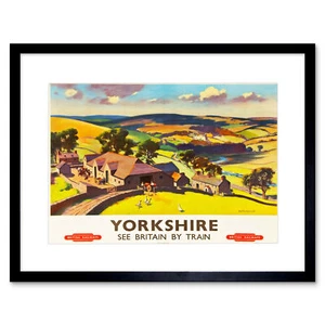 Travel Yorkshire England UK Dale Valley Farm Geese Framed Art Print 12x16 Inch - Picture 1 of 25