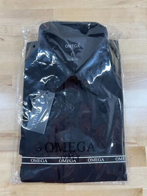 CAMISA DE VESTIR OMEGA ITALY NEGRA MANGA LARGA ABOTONADA PARA HOMBRE - TALLA: M 15-15,5 Foto 1 de 4