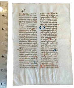 RARE ILLUMINATED Medieval BREVIARY Book Hours MANUSCRIPT Vellum LEAF Circa 1450 - Picture 1 of 3