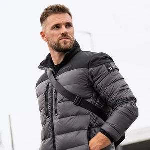 MAN Black Tec Edition Logo Jacke, Grau - Schwarz Medium Herren Entendaunen UVP 129£ - Bild 1 von 8