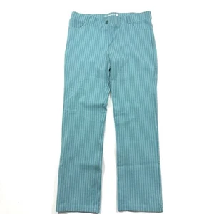 Betabrand Dress Yoga Pants Classic Straight Leg Teal Pinstripe Size XXL - Picture 1 of 8