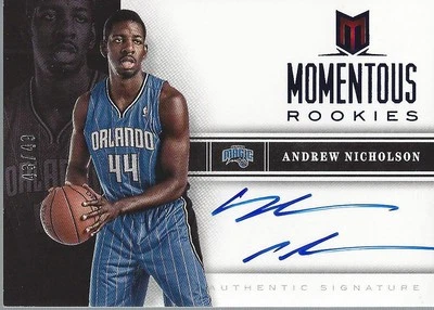 2012-13 Momentum Momentous Rookies Autograph Blue 28 Andrew Nicholson Auto49 BSK - Image 1 of 2