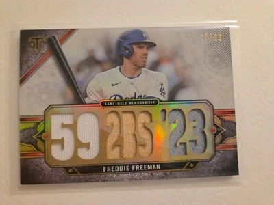 2024 TOPPS TRIPLE THREADS FREDDIE FREEMAN GAME USED RELIC /36 CARD #TTR-FF3 - Image 1 of 3