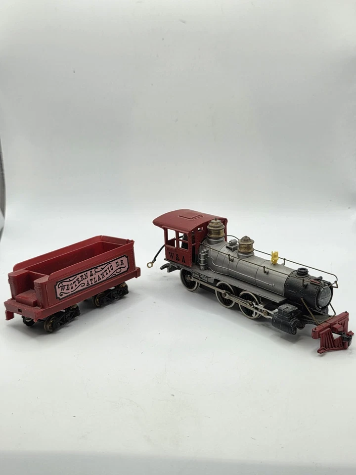 Tyco Mantua HO Scale Western & Atlantic 4-6-0 Steam Engine with Tender Vtg Set - Image 1 of 4