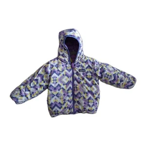 Patagonia Puffer Jacket 3T Toddler Down Sweater Purple Reversible Abstract - Picture 1 of 9