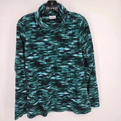 Pullover polar Columbia para mujer cuello capucha manga larga patrón verde M Foto 1 de 4