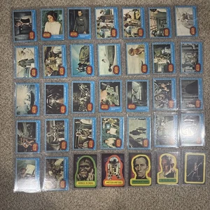 1977 STAR WARS 1st Blue Topps Cards Lot Of 35 Cards & Stickers. No Dupes  VG-NM - Picture 1 of 7