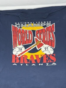 Vintage 1991 Atlanta Braves World Series T-Shirt Trench USA Herren Große 42-44 - Bild 1 von 4