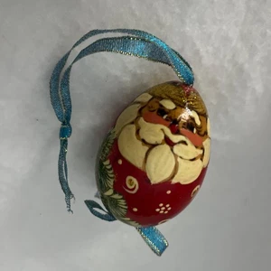 Huevo decorativo pintado a mano adorno de Navidad aprox. 3” - Imagen 1 de 5