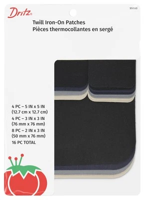 Dritz Iron On Fabric Repair Patches Assorted Colors 16 Count for DIY Clothing - Image 1 of 3