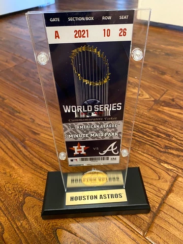 2021 World Series Commemorative Ticket Coin Display Astros Braves Highland Mint Cover