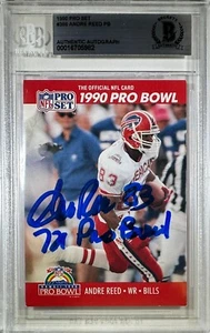 Andre Reed auto inscribed NFL Pro Set 1990 #366 Buffalo Bills BAS Encap - Picture 1 of 3