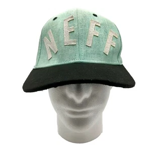 Neff Brother Snapback Flat Brim Hat Cap Blue Green, Large Logo Skater - Picture 1 of 7