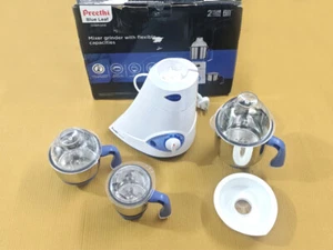 Mezclador Preethi Blue Leaf Diamond MG-214 750 vatios azul blanco mezclador de 3 frascos - Imagen 1 de 12