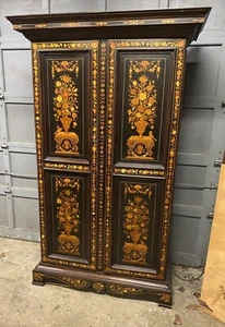 ROSEWOOD INLAID 2 DOOR WARDROBE - Picture 1 of 11