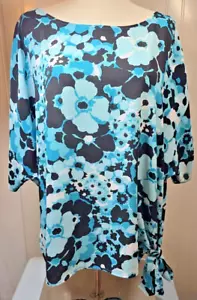 XL Michael Kors Damen Bluse asymmetrisch Blumen seitlich zum Binden Resort Cruise Tropical - Bild 1 von 11