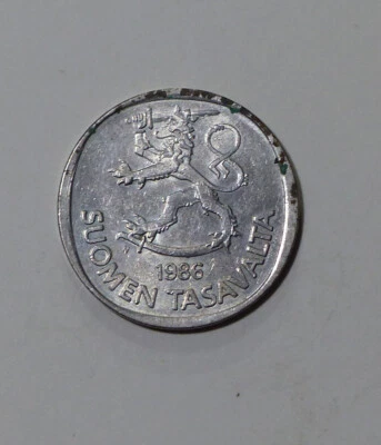 1986 FINLAND 1 MARKKA COPPER/NICKEL COIN KM # 49a - Image 1 of 2